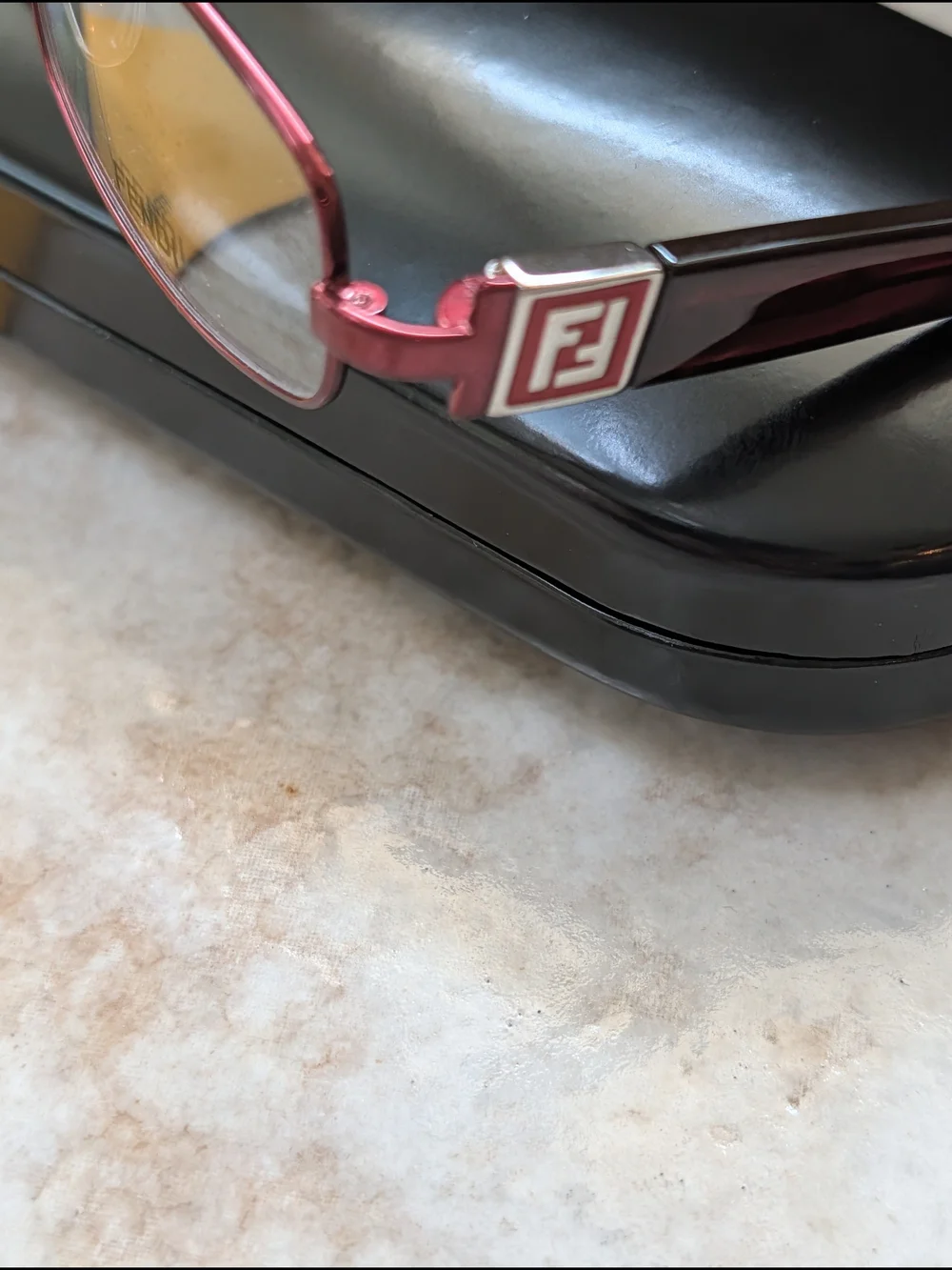Fendi Rectangular Pink/Burgundy Eyeglasses w Case & Authentication Card New